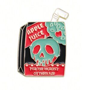 Apple Juice Box Enamel Pin | Poison Apple Design | Fairytale Gothic Collectible